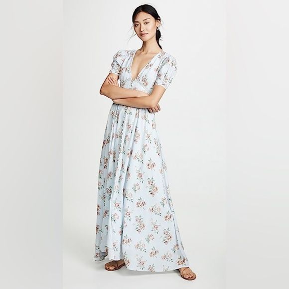 LOVESHACKFANCY Stacy Duster in Peri Floral Maxi Button Dress - Picture 2 of 13